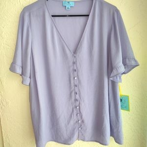 CeCe by Cynthia Steffe Ruffle Trim Blouse